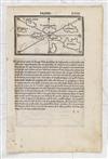 BORDONE, BENEDETTO. Three wood-engraved maps of West Indies islands on a single sheet,